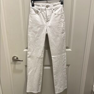 Good American Straight Leg White Jeans